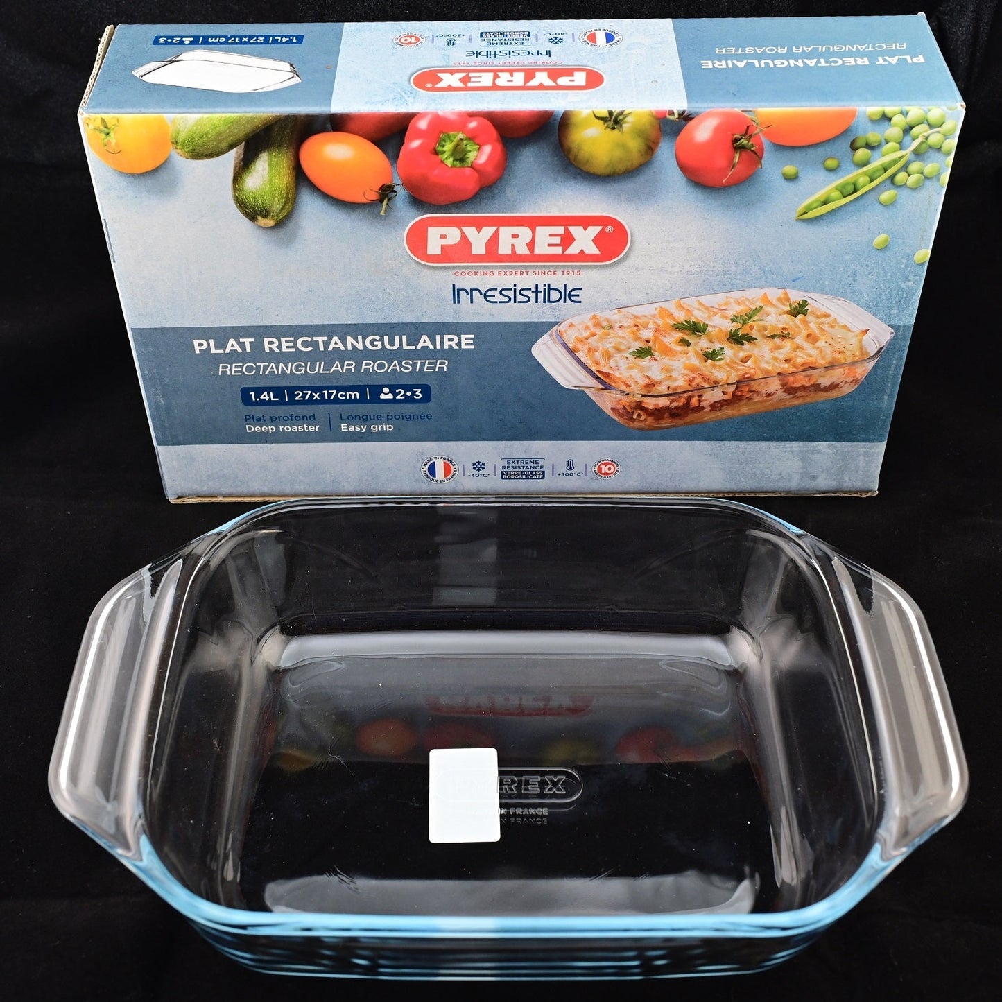 Pyrex Irresistible 1.4 Liters 27cm Rect. Glass Roaster with Easy Grip