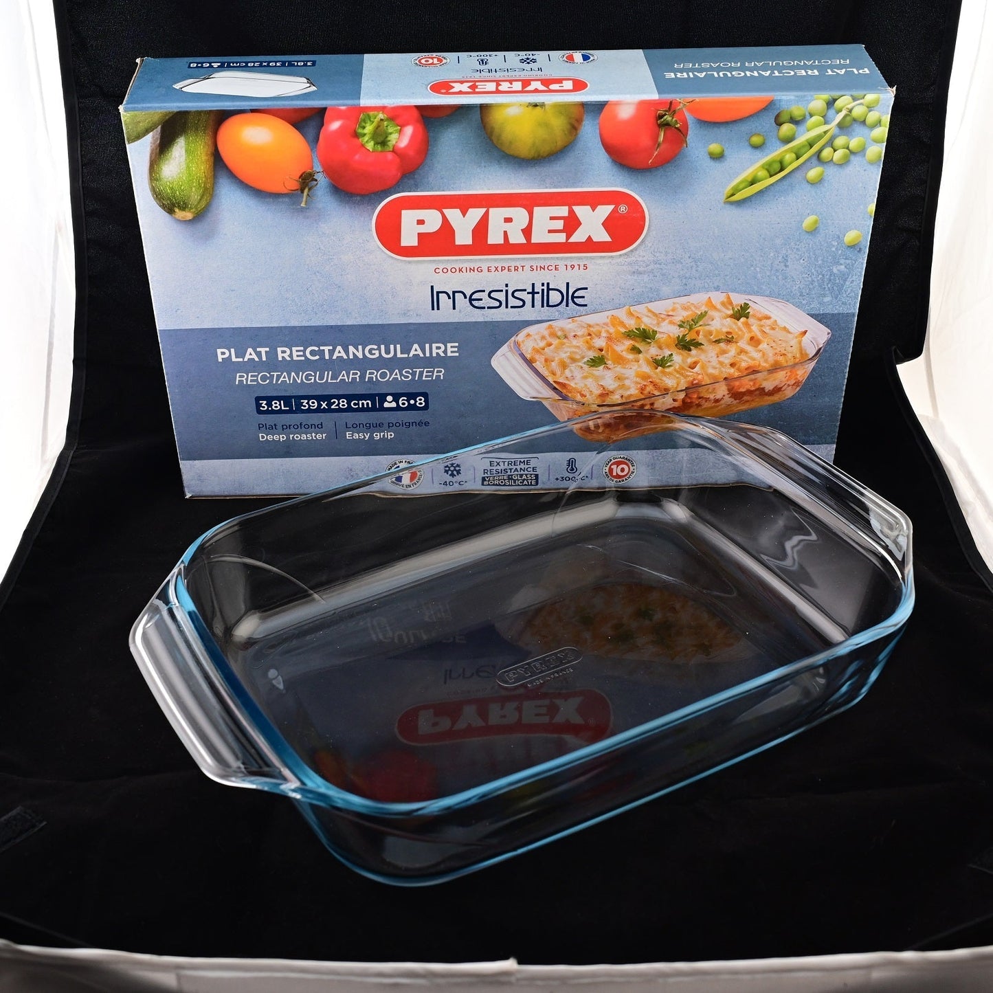 Pyrex Irresistible 1.4 Liters 27cm Rect. Glass Roaster with Easy Grip