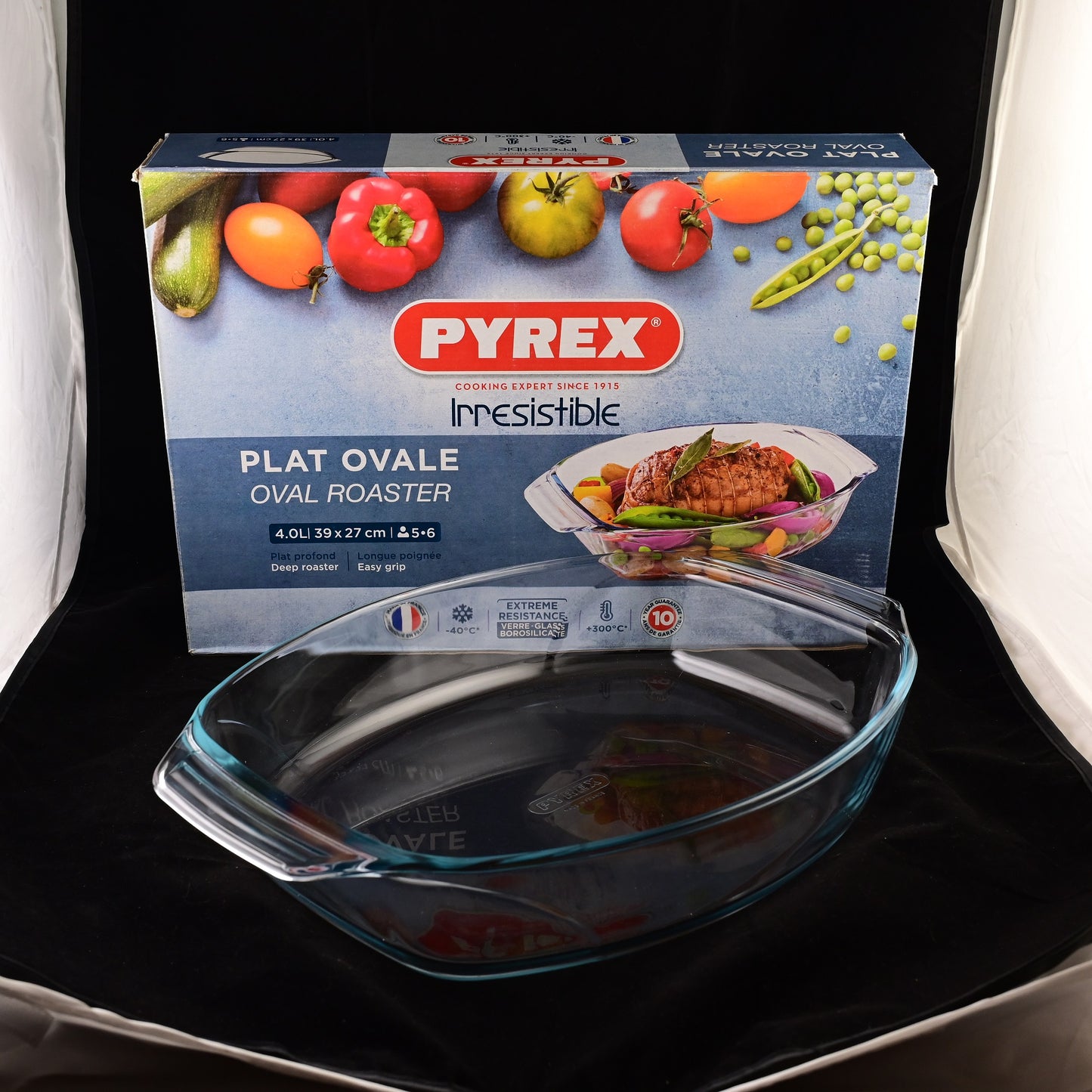 Pyrex Irresistible 2 Liters 30cm Oval Glass Roaster with Easy Grip