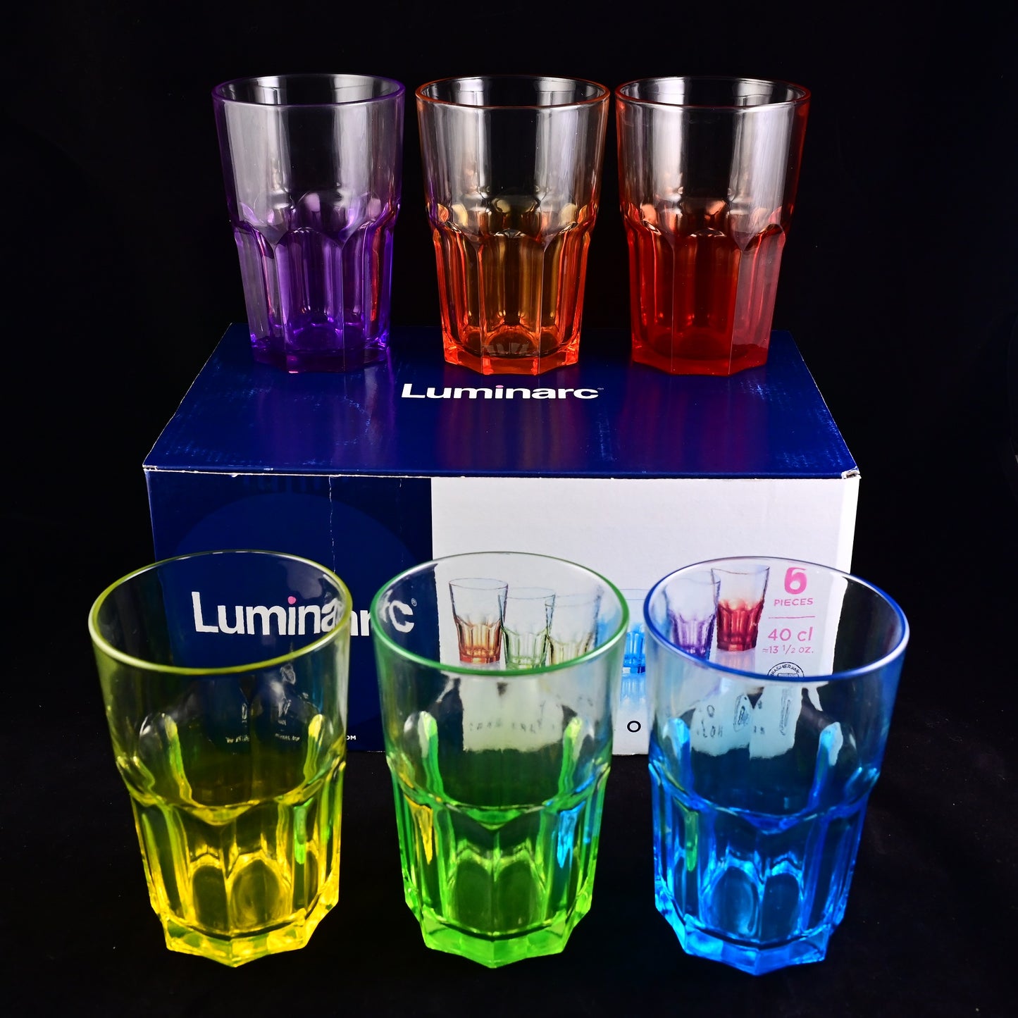 Luminarc Tuff XL Crazy Colors Glasses (400ml/6 pieces)