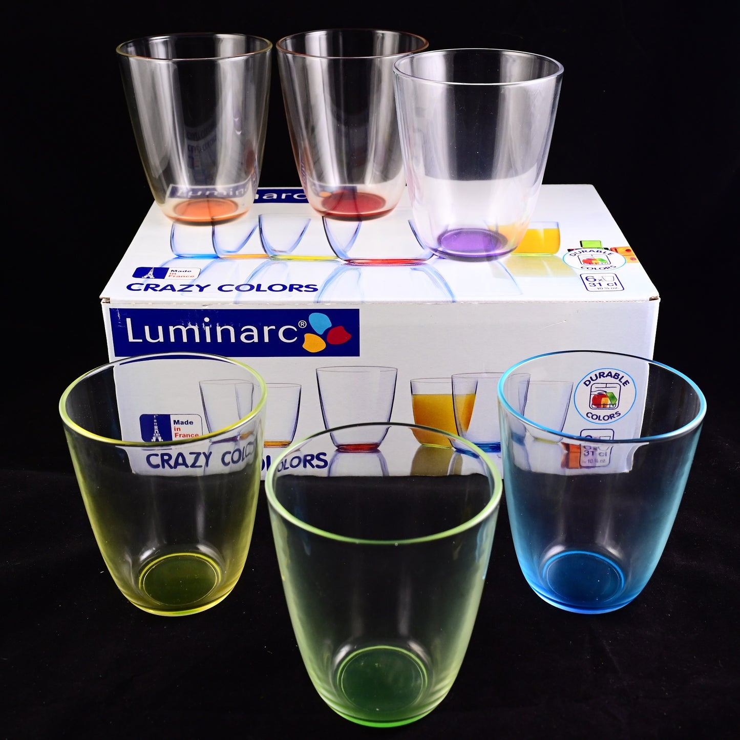 Luminarc Round Crazy Colors Glasses (310ml/6 pieces)